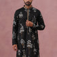 Botanical Embroidered Cotton Blend Kurta for Men (65KO 5344 Black ) [FF] [Q-4]