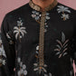 Botanical Embroidered Cotton Blend Kurta for Men (65KO 5344 Black ) [FF] [Q-4]