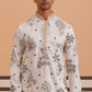 Botanical Embroidered Cotton Blend Kurta for Men (65KO 5344 White ) [FF] [Q-4]