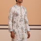 Botanical Embroidered Cotton Blend Kurta for Men (65KO 5344 White ) [FF] [Q-4]