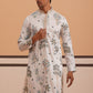 Botanical Embroidered Cotton Blend Kurta for Men (65KO 5344 White ) [FF] [Q-4]