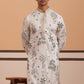 Botanical Embroidered Cotton Blend Kurta for Men (65KO 5344 White ) [FF] [Q-4]