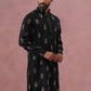 Festive Silk Blend Embroidered Kurta (65KO 5346 Black ) [FF] [B-1-2]