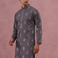 Festive Silk Blend Embroidered Kurta (65KO 5346 Grey ) [FF] [B-1-2]