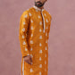 Men’s Embroidered Silk Blend Kurta ( 65KO 5347 Mustard ) [FF] [B-1-2]