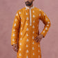 Men’s Embroidered Silk Blend Kurta ( 65KO 5347 Mustard ) [FF] [B-1-2]