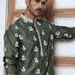 Men’s Embroidered Silk Blend Kurta ( 65KO 5347 Olive ) [FF] [B-1-2]