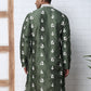 Men’s Embroidered Silk Blend Kurta ( 65KO 5347 Olive ) [FF] [B-1-2]