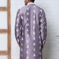 Men’s Embroidered Silk Blend Kurta (65KO 5347 Purple ) [FF] [B-1-2]