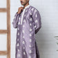 Men’s Embroidered Silk Blend Kurta (65KO 5347 Purple ) [FF] [B-1-2]