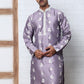 Men’s Embroidered Silk Blend Kurta (65KO 5347 Purple ) [FF] [B-1-2]