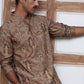 Traditional Foil Printed Kurta for Men (65KO 5348 Brown ) [FF] [D-1]