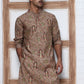 Traditional Foil Printed Kurta for Men (65KO 5348 Brown ) [FF] [D-1]