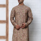 Traditional Foil Printed Kurta for Men (65KO 5348 Brown ) [FF] [D-1]