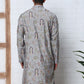 Traditional Foil Printed Kurta for Men (65KO 5348 Grey ) [FF] [D-1]