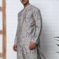 Traditional Foil Printed Kurta for Men (65KO 5348 Grey ) [FF] [D-1]