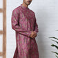 Traditional Foil Printed Kurta for Men ( 65KO 5348 Magenta ) [FF] [D-1]