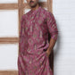 Traditional Foil Printed Kurta for Men ( 65KO 5348 Magenta ) [FF] [D-1]