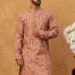 Traditional Foil Printed Kurta for Men (65KO 5348 Peach ) [FF] [D-1]