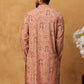 Traditional Foil Printed Kurta for Men (65KO 5348 Peach ) [FF] [D-1]