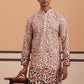 Men’s Printed Kurta with Embroidered Detailing ( 65KO 5349 Peach ) [FF] [Q-12-13]