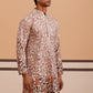 Men’s Printed Kurta with Embroidered Detailing ( 65KO 5349 Peach ) [FF] [Q-12-13]