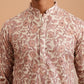 Men’s Printed Kurta with Embroidered Detailing ( 65KO 5349 Peach ) [FF] [Q-12-13]