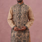 Men’s Silk Blend Embroidered Kurta (65KO 5350 Beige ) [FF] [A-1-4]