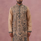 Men’s Silk Blend Embroidered Kurta (65KO 5350 Beige ) [FF] [A-1-4]