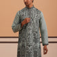 Men’s Silk Blend Embroidered Kurta (65KO 5350 Blue ) [FF] [A-1-4]