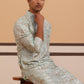 Premium Silk Blend Embroidered Kurta (65KO 5351 Blue ) [FF] [B-1-2]