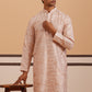 Premium Silk Blend Embroidered Kurta ( 65KO 5351 Peach ) [FF] [B-1-2]