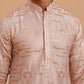 Premium Silk Blend Embroidered Kurta ( 65KO 5351 Peach ) [FF] [B-1-2]