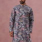 Men’s Printed Cotton Blend Kurta (65KO 5354 Grey ) [FF] [D-1]
