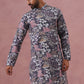 Men’s Printed Cotton Blend Kurta (65KO 5354 Grey ) [FF] [D-1]