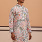 Men’s Printed Cotton Blend Kurta (65KO 5354 White ) [FF] [D-1]