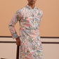 Men’s Printed Cotton Blend Kurta (65KO 5354 White ) [FF] [D-1]