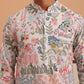 Men’s Printed Cotton Blend Kurta (65KO 5354 White ) [FF] [D-1]