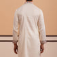 Floral Embroidered Silk Blend Kurta (65KO 5356 White ) [FF] [B-9]