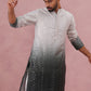 Ombre Silk Blend Kurta with Sequin Work (65KO 5357 Grey ) [FF] [Q-12-13]