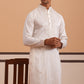 Men's Geometric Embroidered Kurta (65KO 5358 White ) [FF] [P-15]
