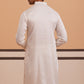 Men's Geometric Embroidered Kurta (65KO 5358 White ) [FF] [P-15]
