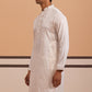 Men's Geometric Embroidered Kurta (65KO 5358 White ) [FF] [P-15]