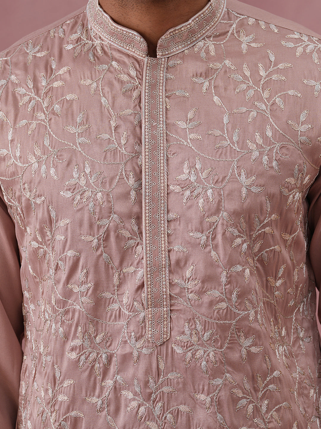 Heavy Floral Thread Work Kurta ( 65KO 5359 Peach ) [FF] [B-1-2]