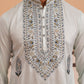 Traditional Embroidered Silk Blend Kurta (65KO 5361 Blue ) [FF] [P-5]