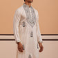 Traditional Embroidered Silk Blend Kurta (65KO 5361 White ) [FF] [P-5]