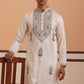 Traditional Embroidered Silk Blend Kurta (65KO 5361 White ) [FF] [P-5]