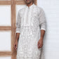 Floral Embroidered Silk Blend Kurta (65KO 5362 Grey ) [FF] [A-1-4]
