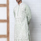 Floral Embroidered Silk Blend Kurta ( 65KO 5362 Lime ) [FF] [A-1-4]