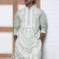 Floral Embroidered Silk Blend Kurta ( 65KO 5362 Lime ) [FF] [A-1-4]